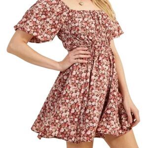 Altar'd State Metallic Floral Mini Dress - Size XS, Black/Gold/Pink, NWT